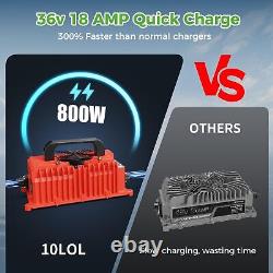 10L0L Smart Golf Cart Battery Charger for EZGO TXT 18 AMP 36 Volt Golf Cart C