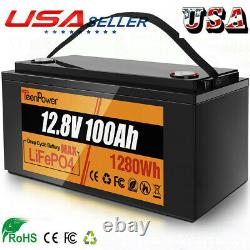 12V100AH Lithium Iron LIFEPO4 BMS Low Temp SOLAR RV BOAT OFFGRID GOLF CART