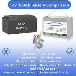 12V 100AH LIFEPO4 DEEP CYCLE BATTERY with BLUETOOTH for Golf Carts, RVs