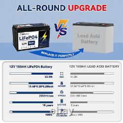 12V 100AH LiFePO4 Lithium Battery Rechargeable BMS for RV Solar Trolling Motor