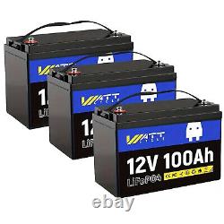 12V 100Ah 200Ah 300Ah LiFePO4 Lithium Battery 6000+ Deep Cycles BMS For RV Home