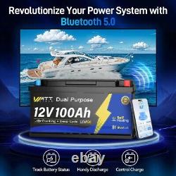 12V 100Ah Dual Purpose LiFePO4 Marine Starting Battery For Outboard Motor IP67