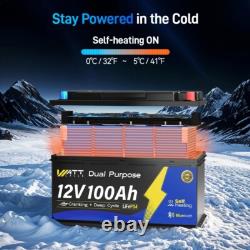 12V 100Ah Dual Purpose LiFePO4 Marine Starting Battery For Outboard Motor IP67