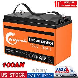 12V 100Ah LiFePO4 Lithium Battery Metal Case Deep Cycles for Home RV Golf cart