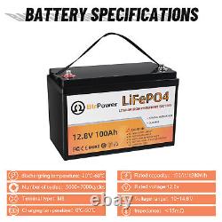 12V 100Ah LiFePO4 Lithium Battery Pack 100A BMS for Golf Cart Solar System