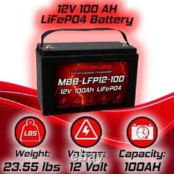 12V 100Ah LiFePO4 Lithium Battery, Up to 8000 Cycles, Built-in Smart BMS