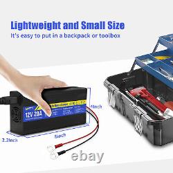 12V 100Ah LiFePO4 Lithium Battery with 20A Charger BMS RV Solar Panel Off-grid