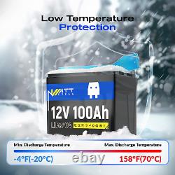 12V 100Ah LiFePO4 Lithium Battery with 20A Charger BMS RV Solar Panel Off-grid
