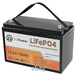 12V 100Ah LiFePO4 Rechargeable Lithium Battery 100A BMS for Golf Cart Solar