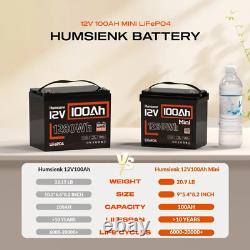 12V 100Ah Mini LiFePO4 Lithium Battery 6000+ Cycles For RV Marine Solar Off-grid