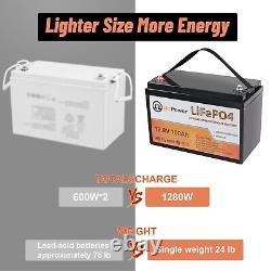 12V 100Ah Rechargeable LiFePO4 Battery BMS for Golf Cart Marine RV Solar System