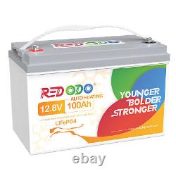 12V 100Ah Self-Heating Lithium Battery with Dual Heating Pads Fast Heating Speed