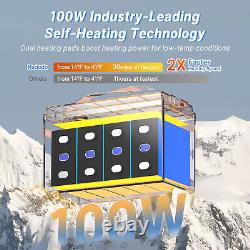 12V 100Ah Self-Heating Lithium Battery with Dual Heating Pads Fast Heating Speed