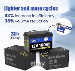 12V 12Ah 50Ah 100Ah LiFePO4 Lithium Battery Deep Cycle BMS For RV Solar Off-grid
