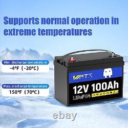 12V 12Ah 50Ah 100Ah LiFePO4 Lithium Battery Deep Cycle BMS For RV Solar Off-grid