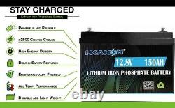 12V 150Ah Rechargeable Battery Pack Lithium LiFePO4 For Yacht Golf Cart Solar RV