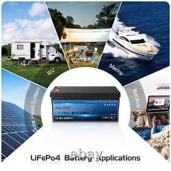 12V 200Ah Deep Cycle Lithium Battery LiFePO4 BMS for RV Solar Off-grid Golf Cart