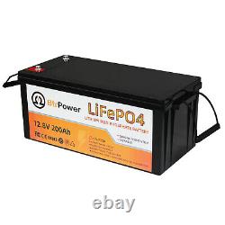 12V 200Ah LiFePO4 Battery Pack 100A BMS for Golf Cart Marine RV Solar System