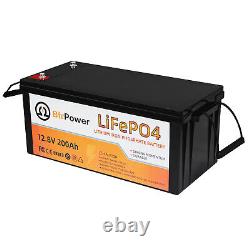 12V 200Ah LiFePO4 Lithium Battery 100A BMS for Golf Cart Marine RV Solar System