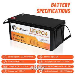 12V 200Ah Lithium LiFePO4 Battery Pack BMS for Golf Cart Marine RV Solar System