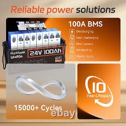 12V/24V 100Ah 200Ah 300Ah Bluetooth LiFePO4 Lithium Battery BMS For RV Off-Grid