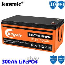 12V 300AH LiFePO4 Deep Cycle Lithium Battery RV Marine Off-Grid Solar Golf Cart