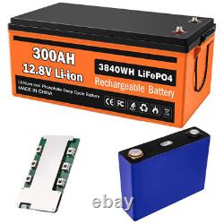 12V 300AH LiFePO4 Deep Cycle Lithium Battery RV Marine Off-Grid Solar Golf Cart