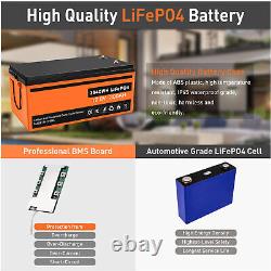 12V 300AH LiFePO4 Deep Cycle Lithium Battery RV Marine Off-Grid Solar Golf Cart