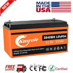 12V 300Ah LiFePO4 Lithium Iron Battery Deep Cycle For RV Solar Panel Golf Cart