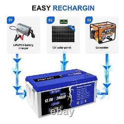 12V 300Ah LiFePO4 Lithium Iron Battery Deep Cycle For RV Solar Panel Golf Cart