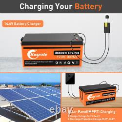 12V 300Ah LiFePO4 Lithium Iron Battery Deep Cycle For RV Solar Panel Golf Cart