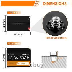 12V 50AH Lithium Battery LiFePO4 Rechargeable for Solar Panel off grid GOLF CART