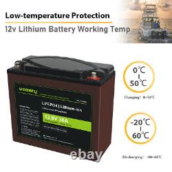 12V Battery 30Ah Deep Cycle LiFePO4 for Solar, UPS, Lawn Mower, Golf Cart, Scooter