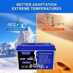 12.8V 100Ah LiFePO4 BMS Cycle Lithium Battery for RV Solar Camping Golf Cart US