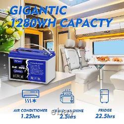 12.8V 100Ah LiFePO4 BMS Cycle Lithium Battery for RV Solar Camping Golf Cart US