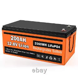 12.8V 200Ah LiFePO4 Lithium Battery BMS Metal Case Deep Cycles for RV Golf cart