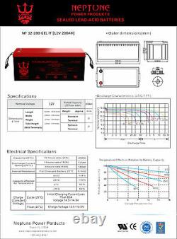 12v 200ah Sealed Lead Acid AGM Deep Cylce Battery By Neptune Power