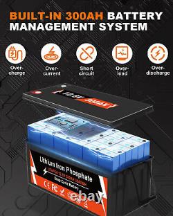 12v, 300ah Deep Cycle Lithium Ion Phosphate Battery LifePO4 200A BMS