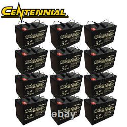 12x Centennial CB12-105 12V 105A Group 27 AGM Batteries For Golf Carts, Boats RV