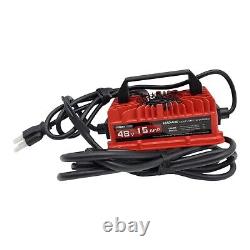 15 AMP 48 Volt Golf Cart Battery Charger for EZGO RXV & TXT 3-pin Triangular Plu