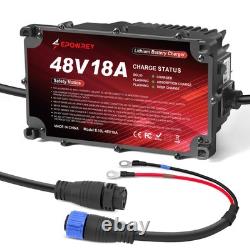 18AMP Golf Cart Lithium Charger 48 Volt/58.4V (51.2V) LiFePO4 Battery with O