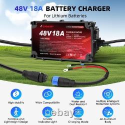18AMP Golf Cart Lithium Charger 48 Volt/58.4V (51.2V) LiFePO4 Battery with O