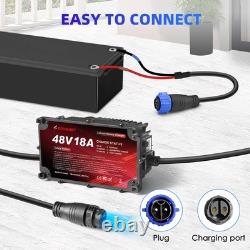 18AMP Golf Cart Lithium Charger 48 Volt/58.4V (51.2V) LiFePO4 Battery with O