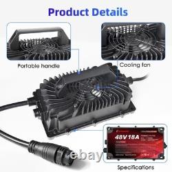 18AMP Golf Cart Lithium Charger 48 Volt/58.4V (51.2V) LiFePO4 Battery with O