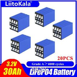 20pcs LiFePo4 3.2V 30AH battery for e-bike, wheel chair, AVG car, Golf carts