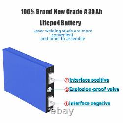 20pcs LiFePo4 3.2V 30AH battery for e-bike, wheel chair, AVG car, Golf carts