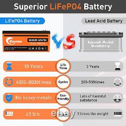 24V 100AH LiFePO4 Deep Cycle Lithium Phosphate Battery BMS RV Solar Golf Cart