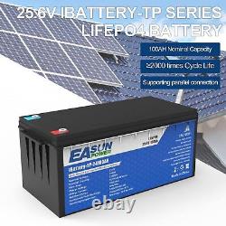24V 100Ah 2560Wh LiFePO4 Lithium Battery Pack For Solar System Home HGV 100% New