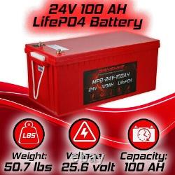 24V 100Ah LiFePO4 Deep Cycle Battery for Marine Golf Cart EV RV Solar