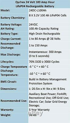 24V 100Ah Lithium Rechargeable Battery RV / Golf Cart / Off Grid